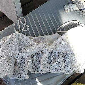 Stone cold fox crop tie top